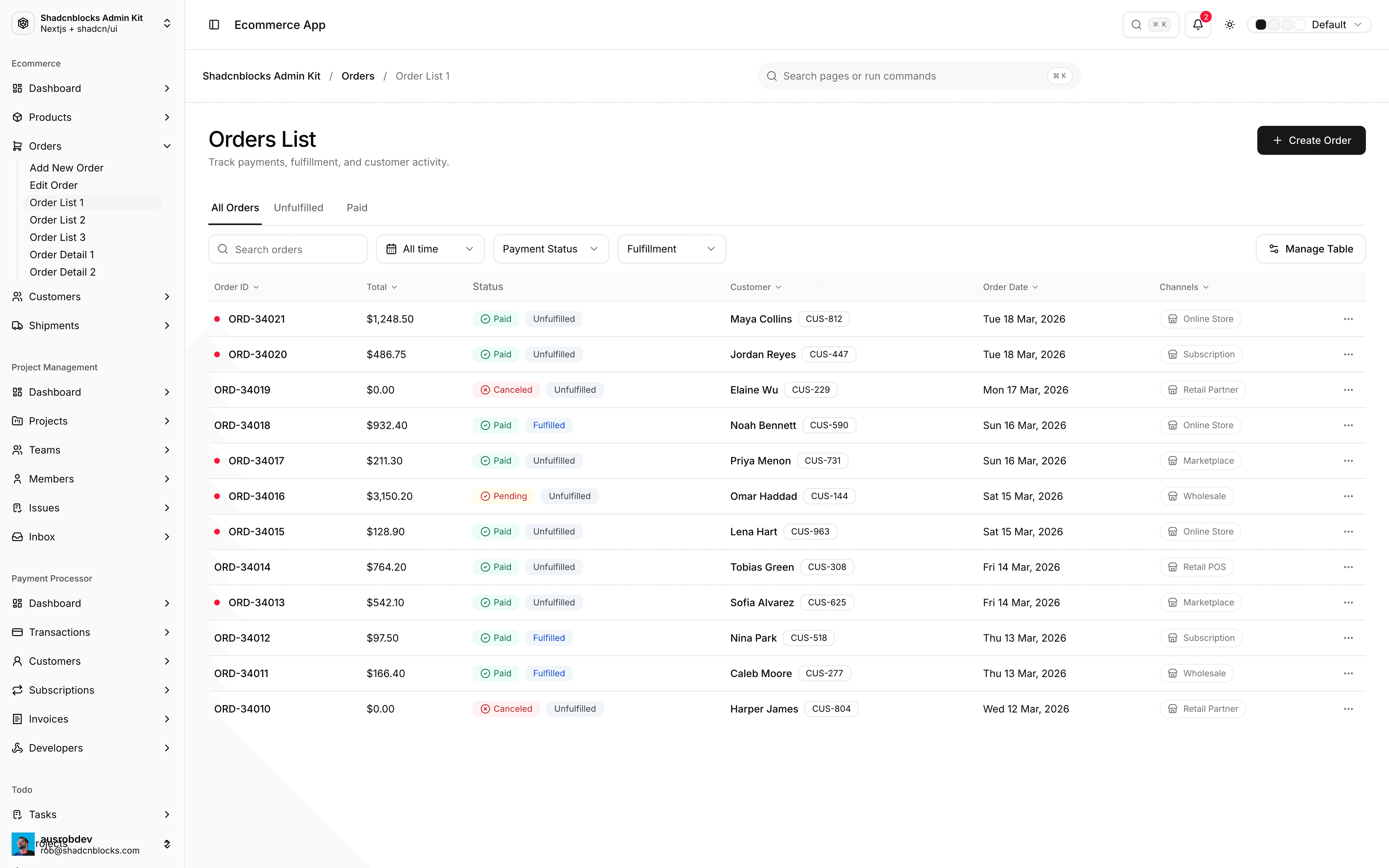 Shadcn Admin screenshot 3