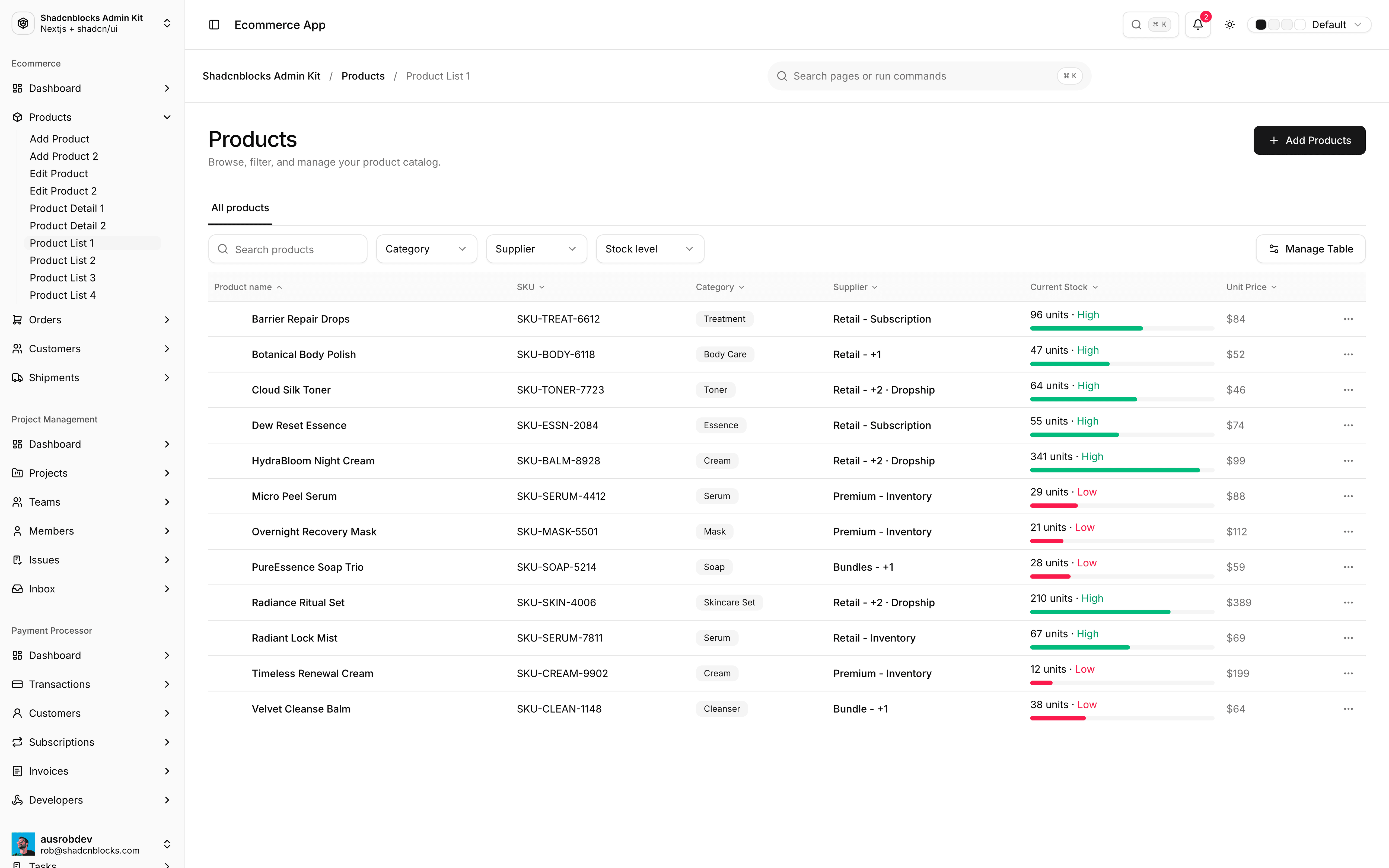Shadcn Admin screenshot 2