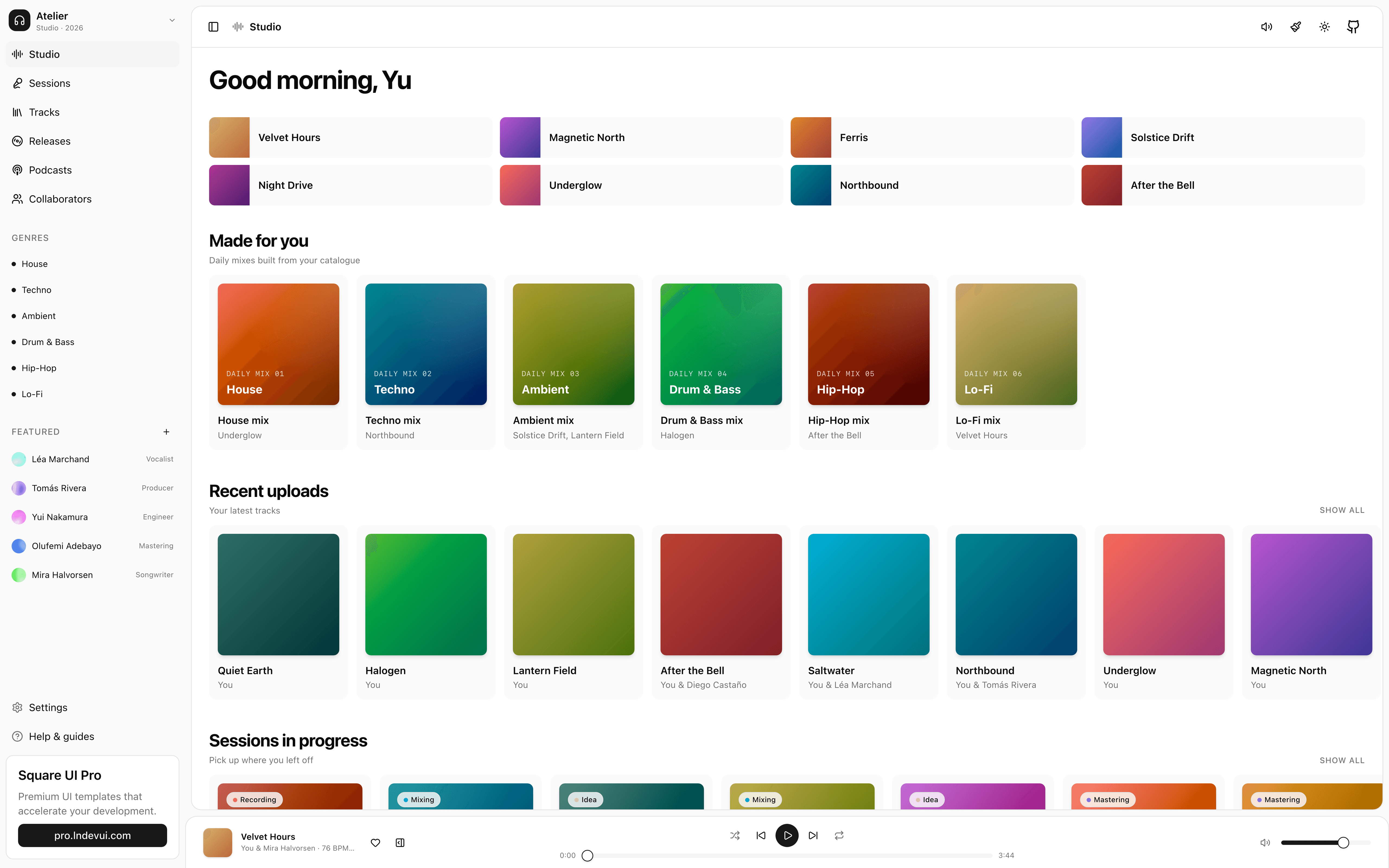 Atelier template preview