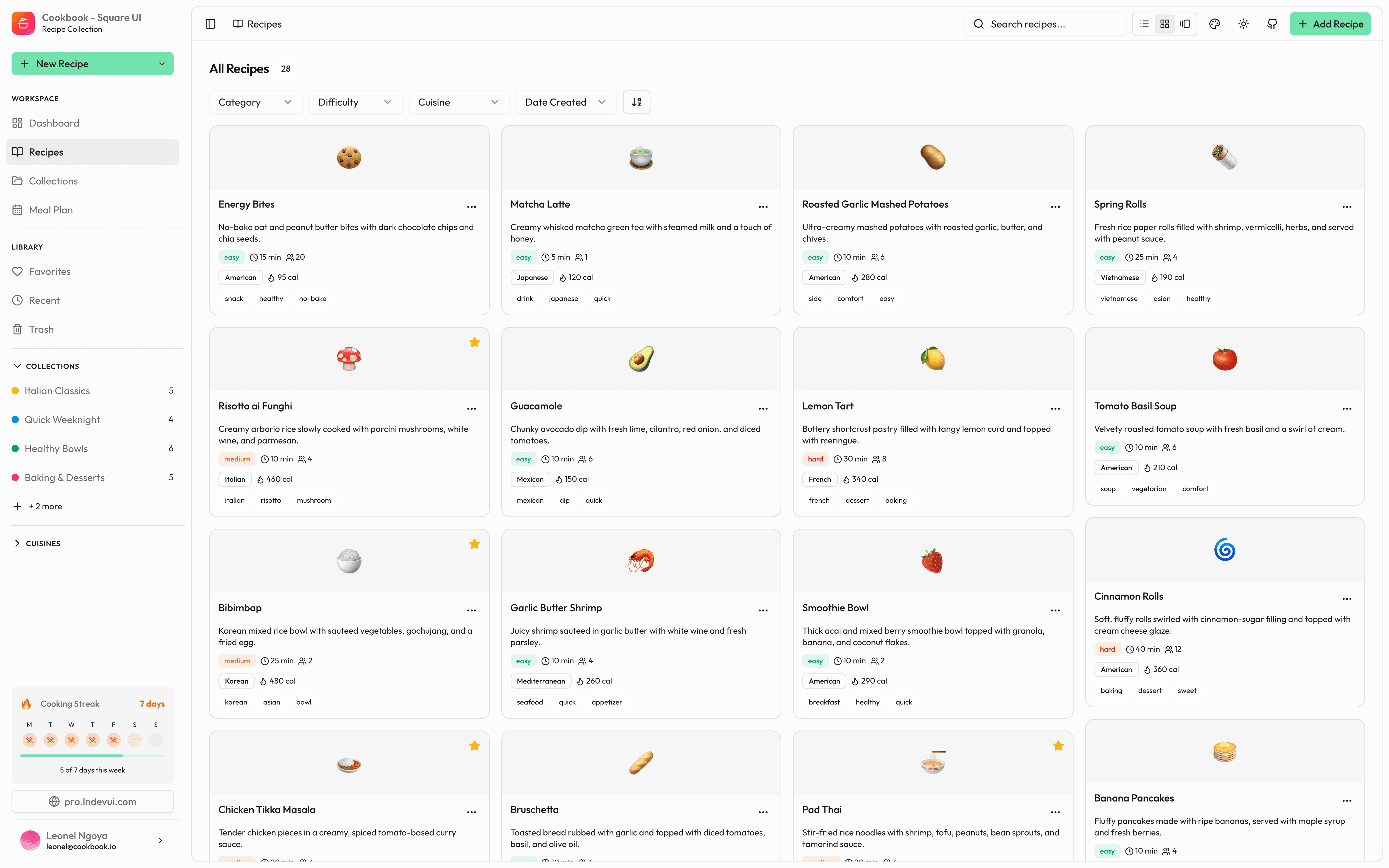Cookbook screenshot 2