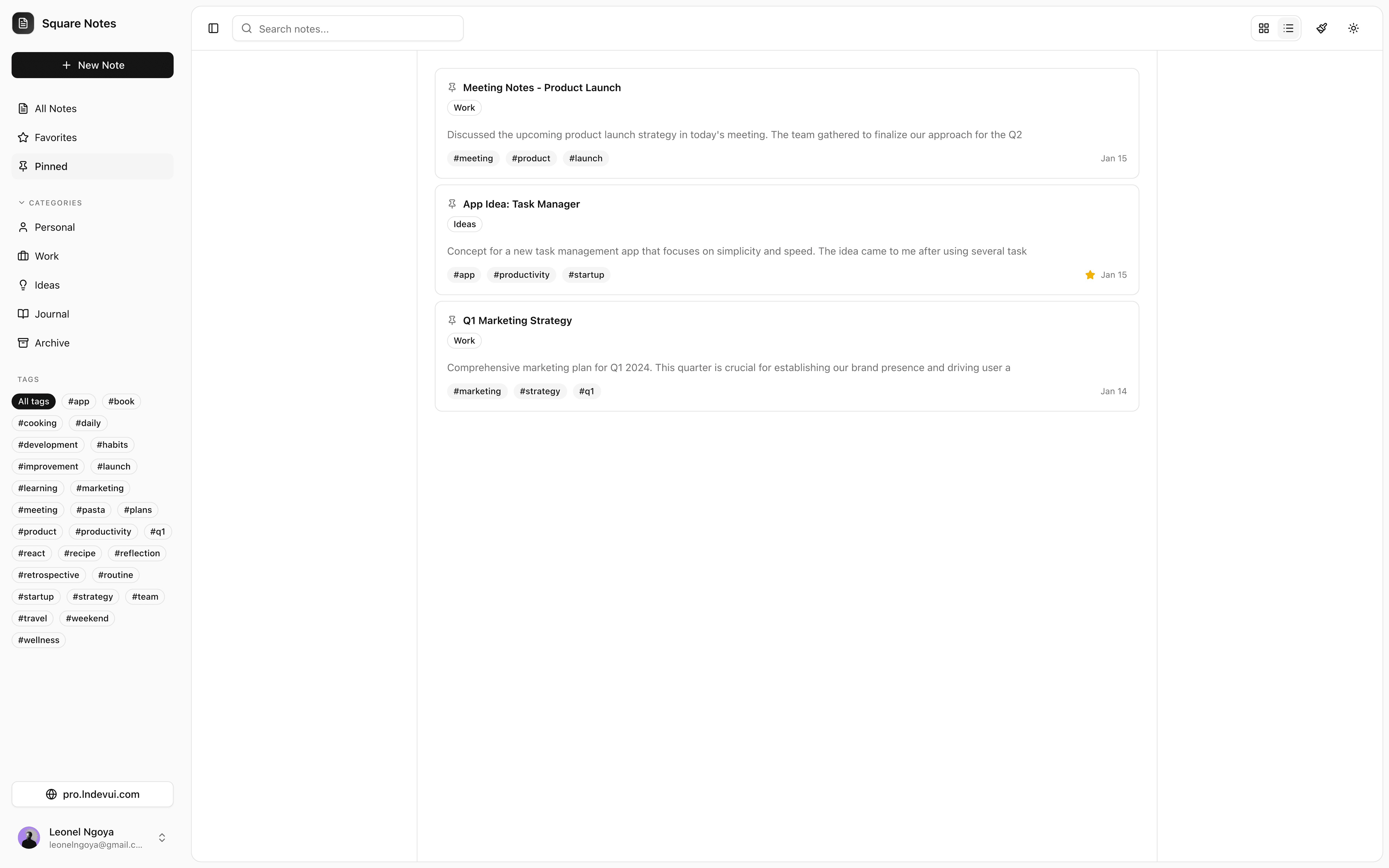 Notes App screenshot 2